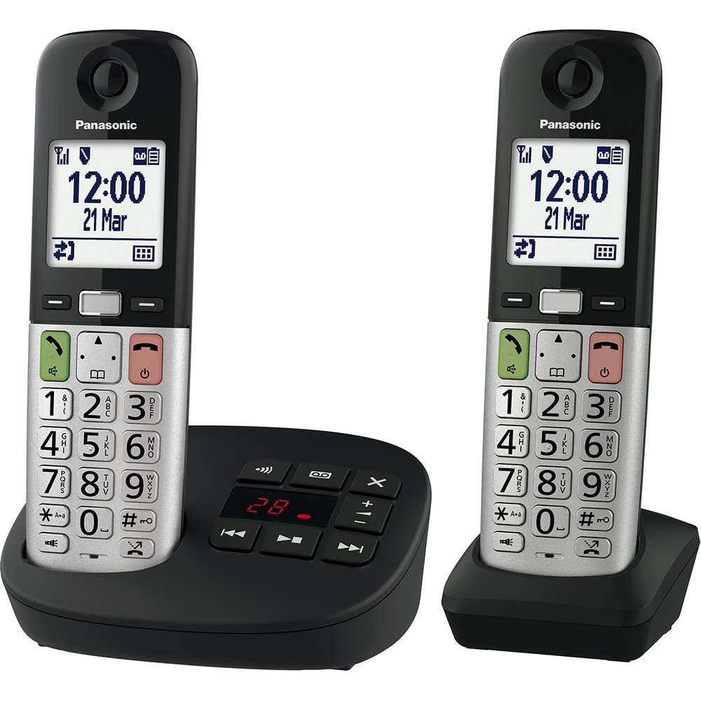 Panasonic - Teléfono DECT inalámbrico Panasonic KX-TGU432EXB Duo.