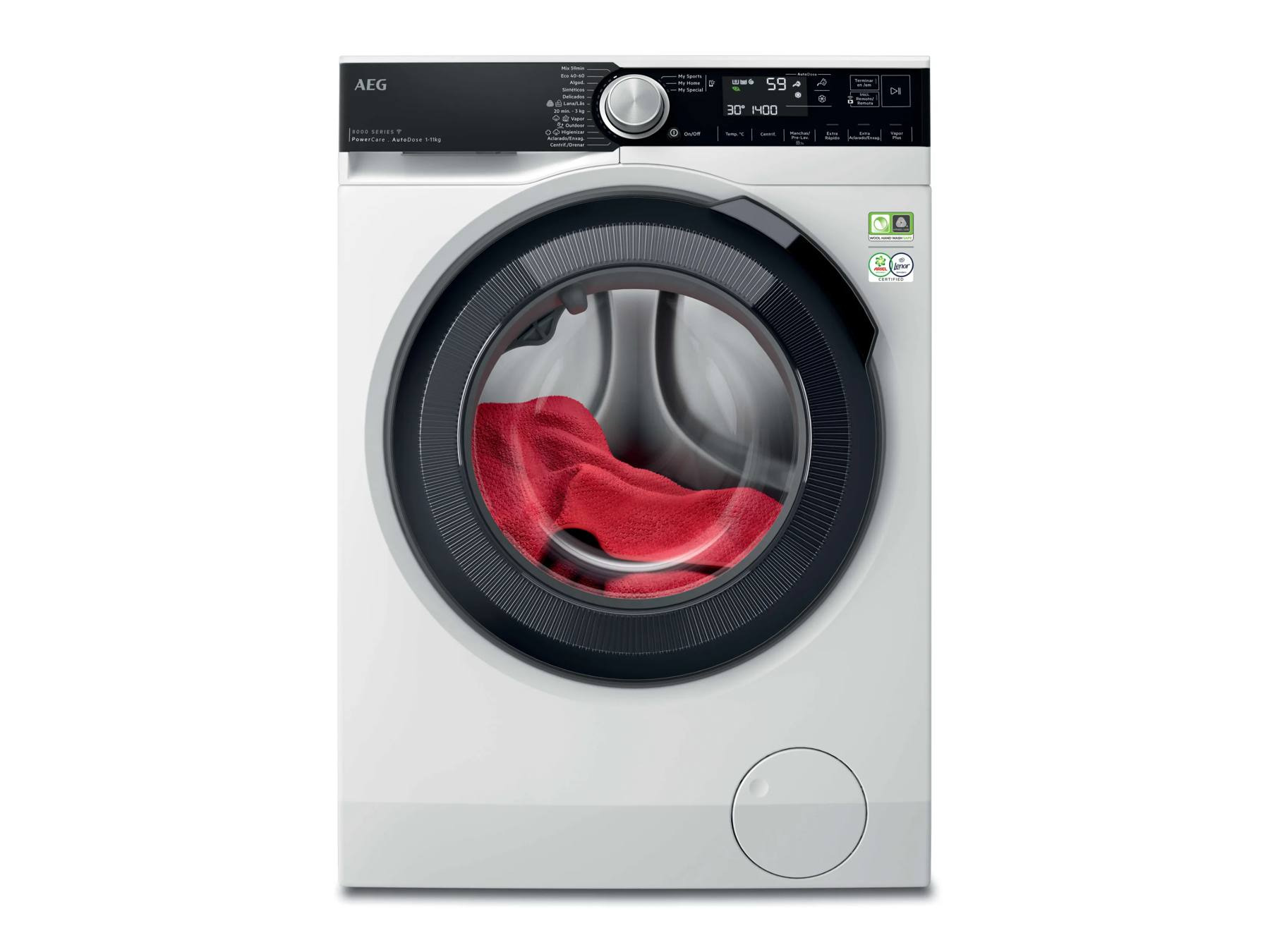 AEG Lavadora de libre instalación Serie 8000 PowerCare Autodose de 11.0 kg LFR8504L6Q