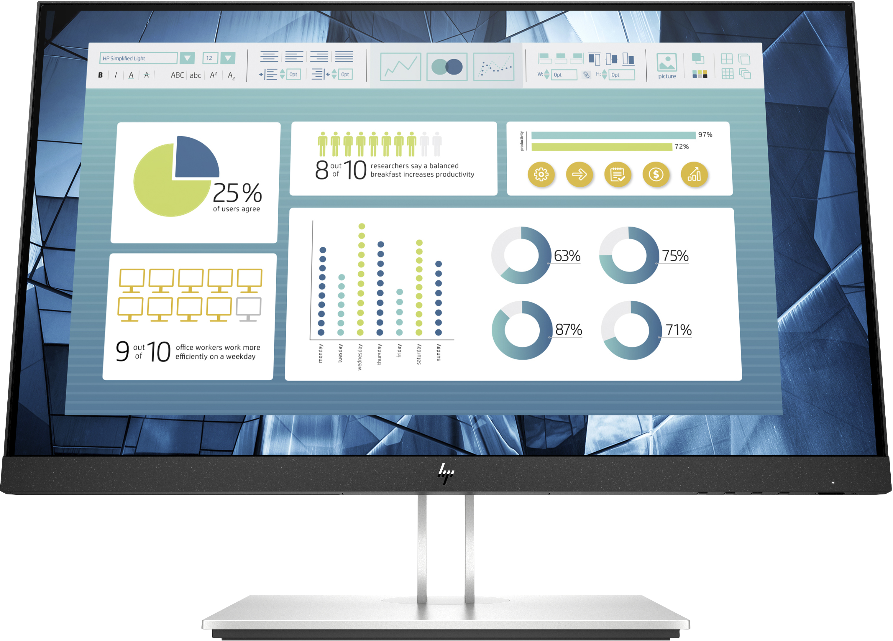 HP E-Series E22 G4 54,6 cm (21.5") 1920 x 1080 Pixeles 9VH72AA#ABB