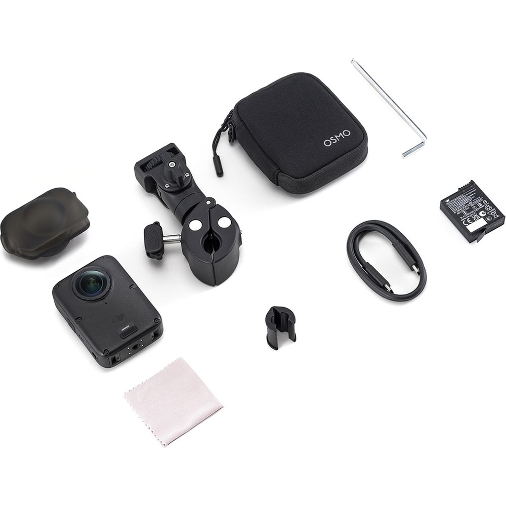 Cámara deportiva - DJI Osmo 360 II Limitless Riding Combo, 8K/60 fps, 100 min, Estabilización electrónica, Sensor CMOS, WiFi, Negro
