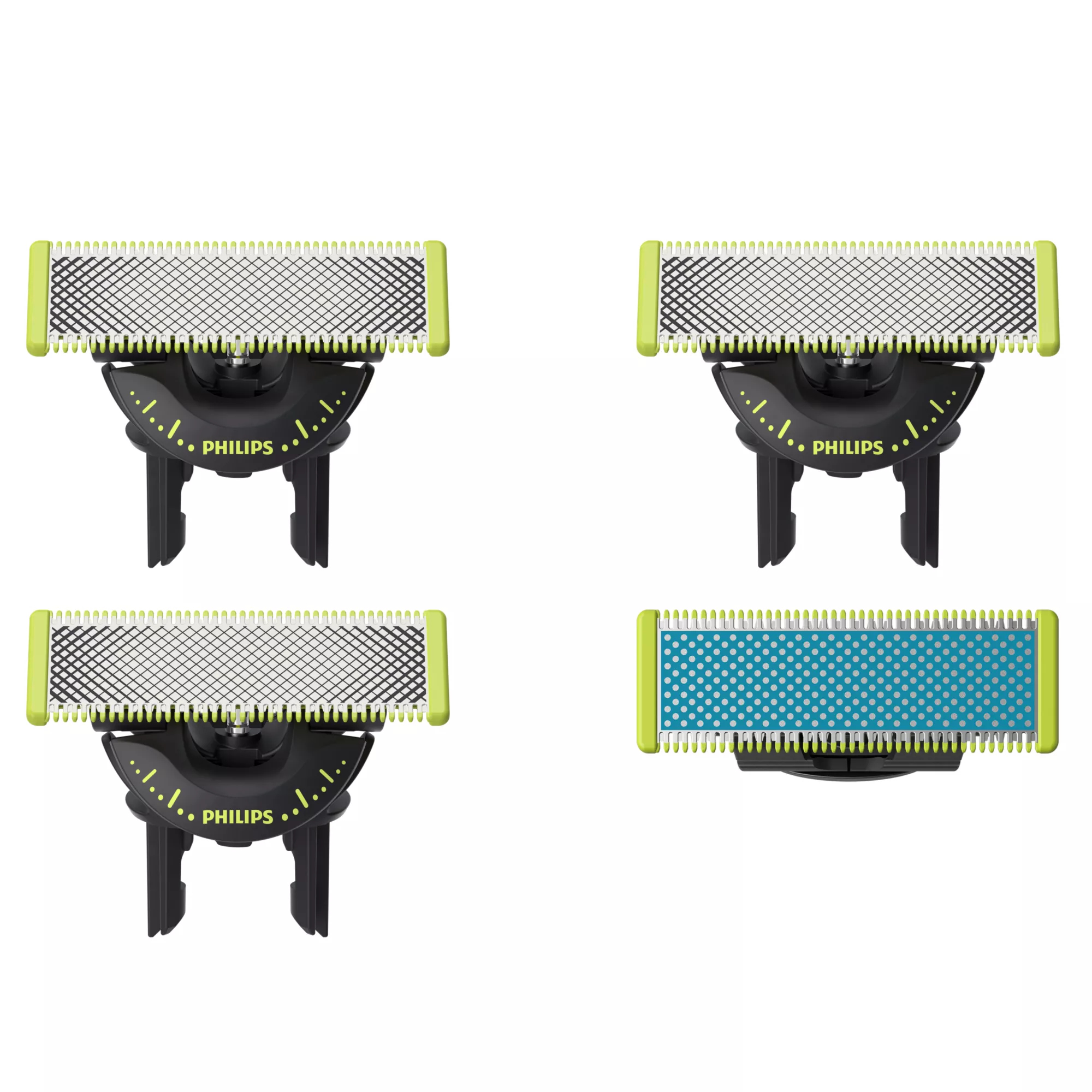 Philips - Afeitadora OneBlade Philips Paquete combinado: 3 cuchillas 360 + 1 antifricción.