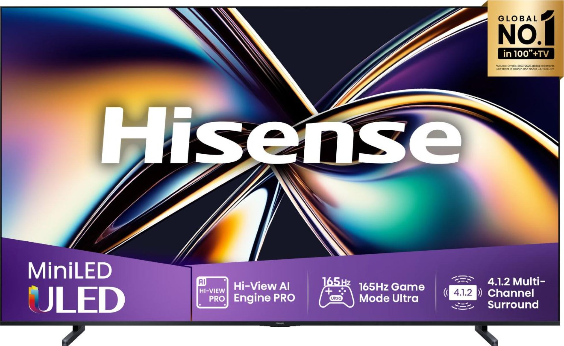 Hisense - TV MiniLED 254 cm (100") Hisense 100U8Q, UHD 4K Smart TV.