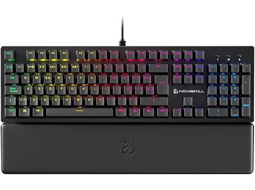 Teclado gaming - NEWSKILL Serike V2, Por Cable, Iluminación RGB, Con reposabrazos, Negro