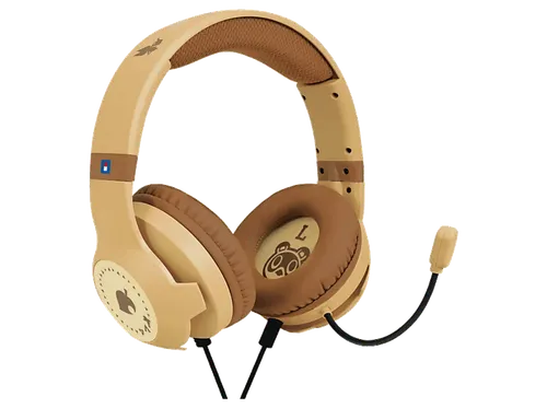 Auriculares gaming - Hori Animal Crossing, Micrófono flexible, Almohadillas acolchadas, Diafragma de imanes neodimio 40 mm, Madera