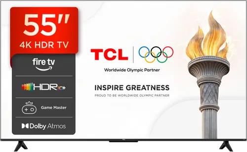 TV LED 55" - TCL 55V6D, UHD 4K, Quad Core ARM Cortex-A55 (MT9026), Smart TV, DVB-T2 (H.265), HDR 10+, Dolby Atmos, Negro