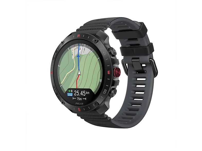 Reloj deportivo - Polar Grit X2 Pro, Negro, 130-220 mm, Pantalla táctil AMOLED 1.39", Registro salud 24/7