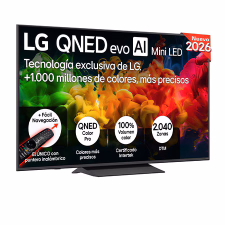 Smart TV LG QNED evo MiniLED AI QNED8E 65 pulgadas 4K 2026 - 65QNED80EB3B.OBSPTO