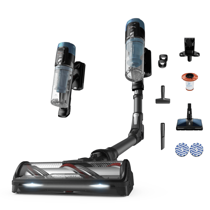 Rowenta X-Force Flex 14.80 de Rowenta, Aspiradora escoba sin cable, Hasta 240 airwatts, Autonomía de larga duración de 1 h y 30 min, Cabezal Aqua con tecnología Aerospin