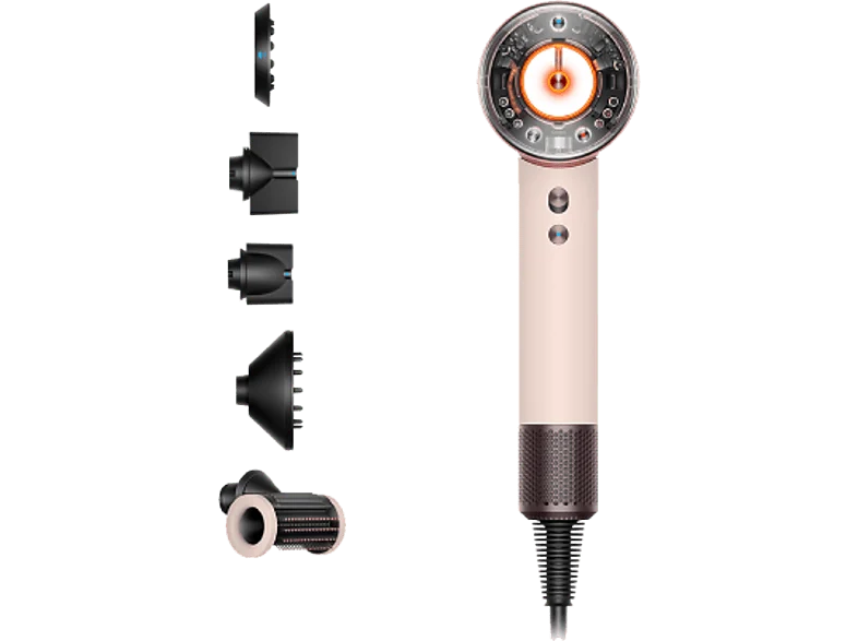 Secador - Dyson Supersonic Nural™, 5 Accesorios inteligentes, 4 Niveles temp precisos, Ceramic Pink/ Rose Gold