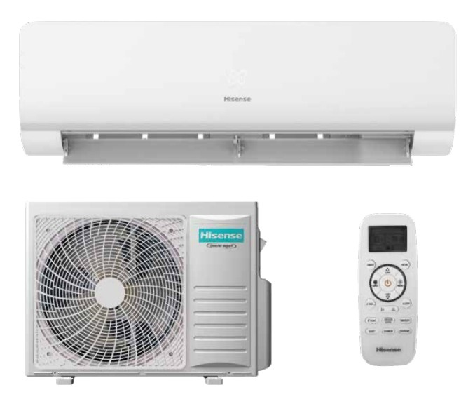 Aire acondicionado Split 1 x - Hisense KC25 Smart Clima, 2500 fg/h, Wi Fi, Autolimpieza, Blanco