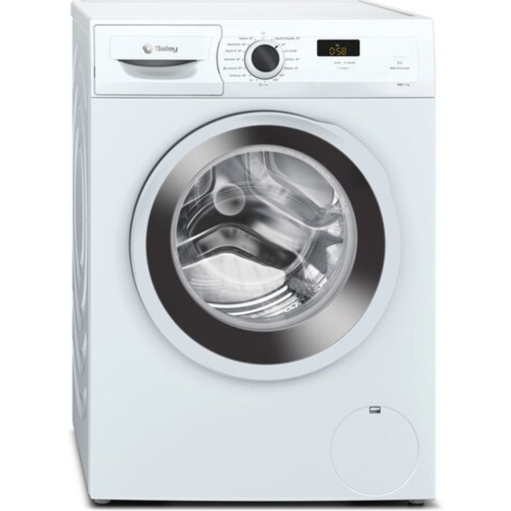 Lavadora carga frontal - Balay 3TS273BA, 7 kg, 1.200 rpm, 8 programas, AquaControl, Tambor VarioSoft, Blanco