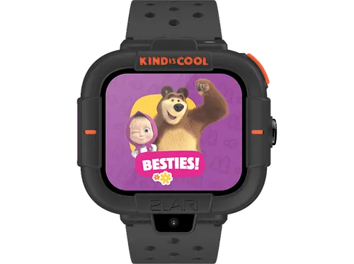 Smartwatch infantil - Elari KidPhone MB, Pantalla táctil, GPS, Nano SIM, Cuadrada 320x380, Diseño Masha y el Oso, Negro