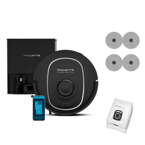 Rowenta X-Plorer Serie 375+ de Rowenta, Aspirador Robot, Vaciado Automático de Polvo, Navegación inteligente con detección láser de 360°