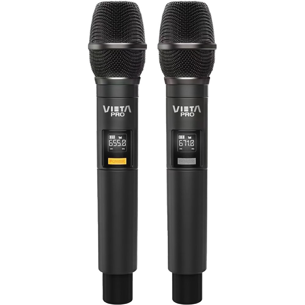 Micrófono - Vieta Pro Party Mic Duo, -25 db, Inlámbrico, Negro