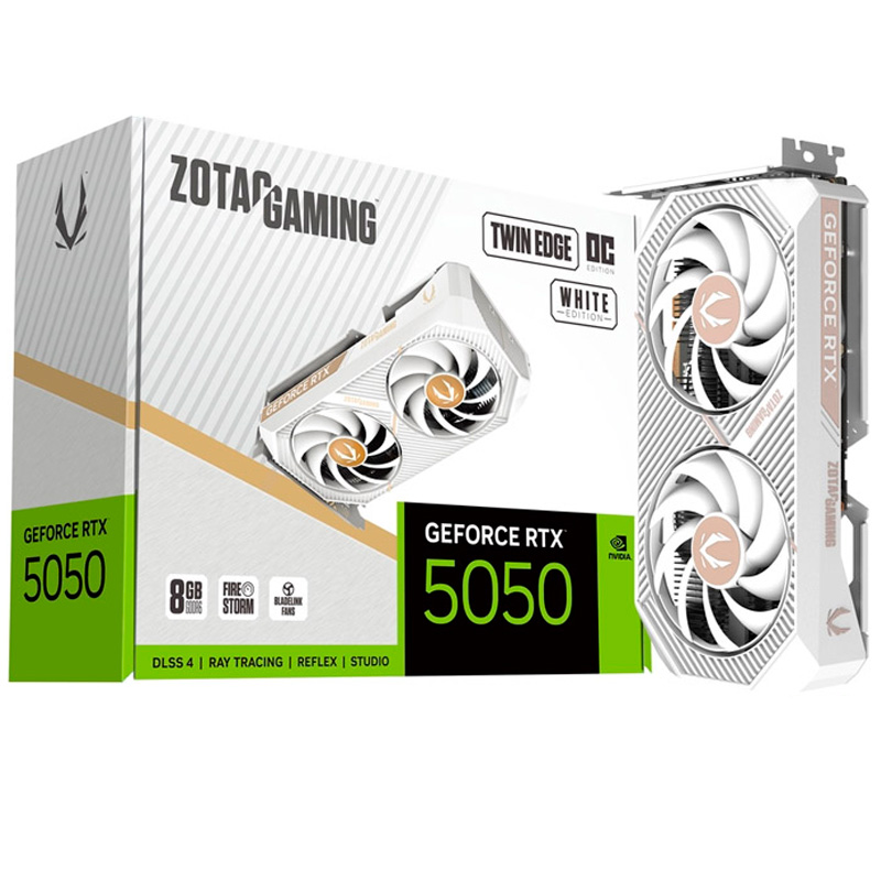 Tarjeta Gráfica ZOTACGeForce RTX 5050 GDDR6 8GB Blanco