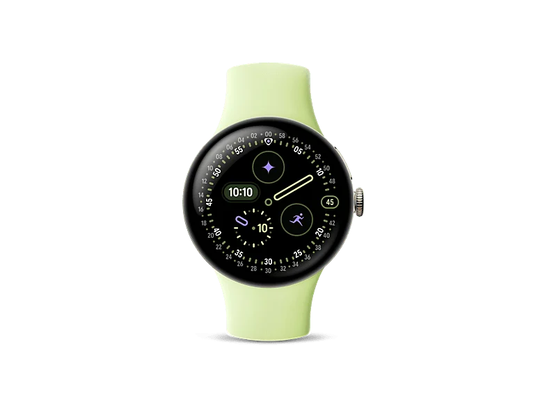 Smartwatch - Google Pixel Watch 4, AMOLED, 41 mm, Correa S-L, Aluminio 100% reciclado, Con Gemini, Oro/Verde lima