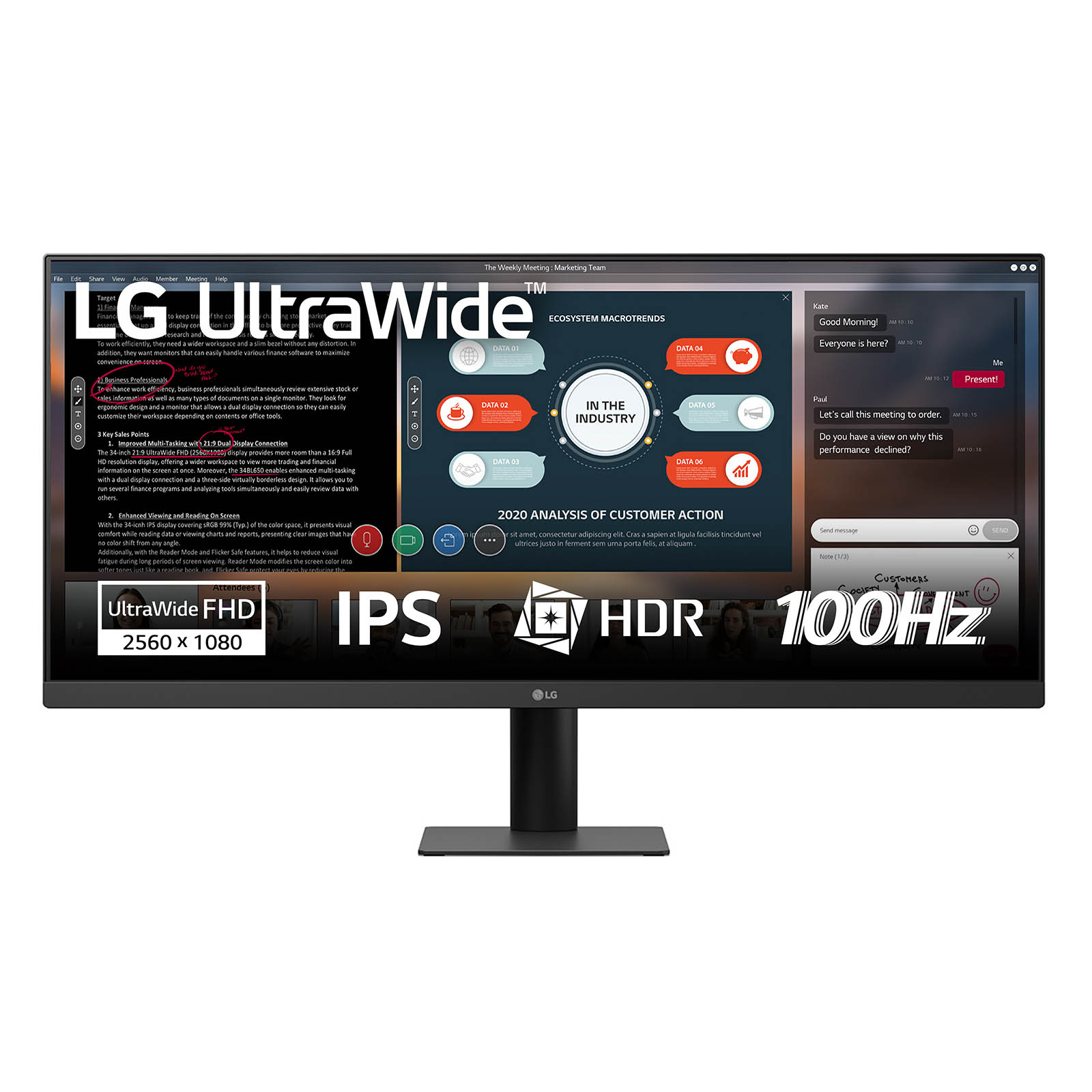 Monitor - LG Ultrawide 29U511A-B, 29" WFHD, 100 Hz, 1 ms, IPS, 1x HDMI, HDR10, Negro