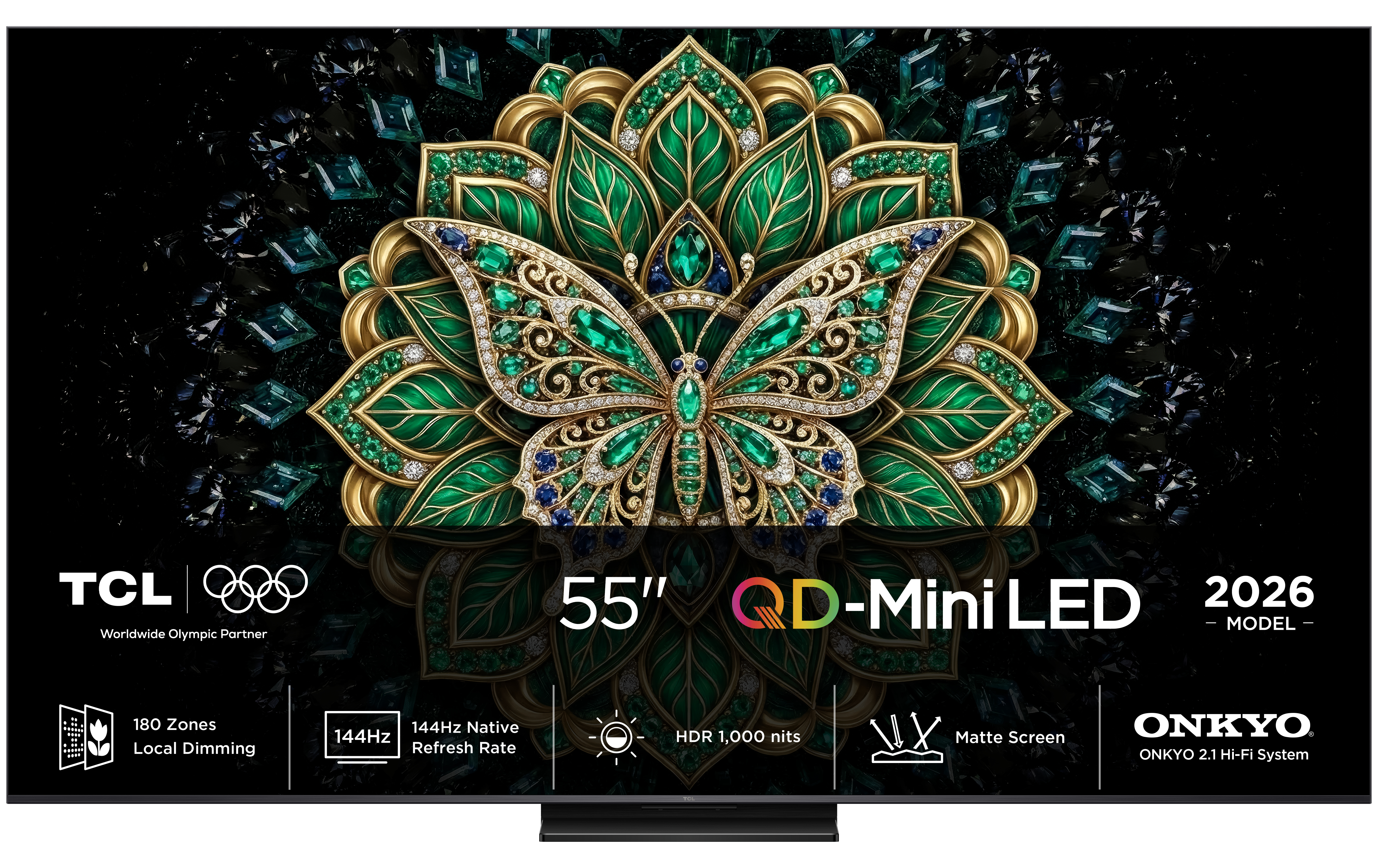TV QD-Mini LED 55" - TCL 55C6K PRO, UHD 4K, AiPQ Processor, Smart con Google TV, Dolby Vision-Atmos, Negro