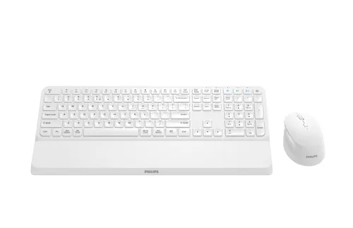Philips - Combo ratón y teclado inalámbricos Philips SPT6607W Blanco.
