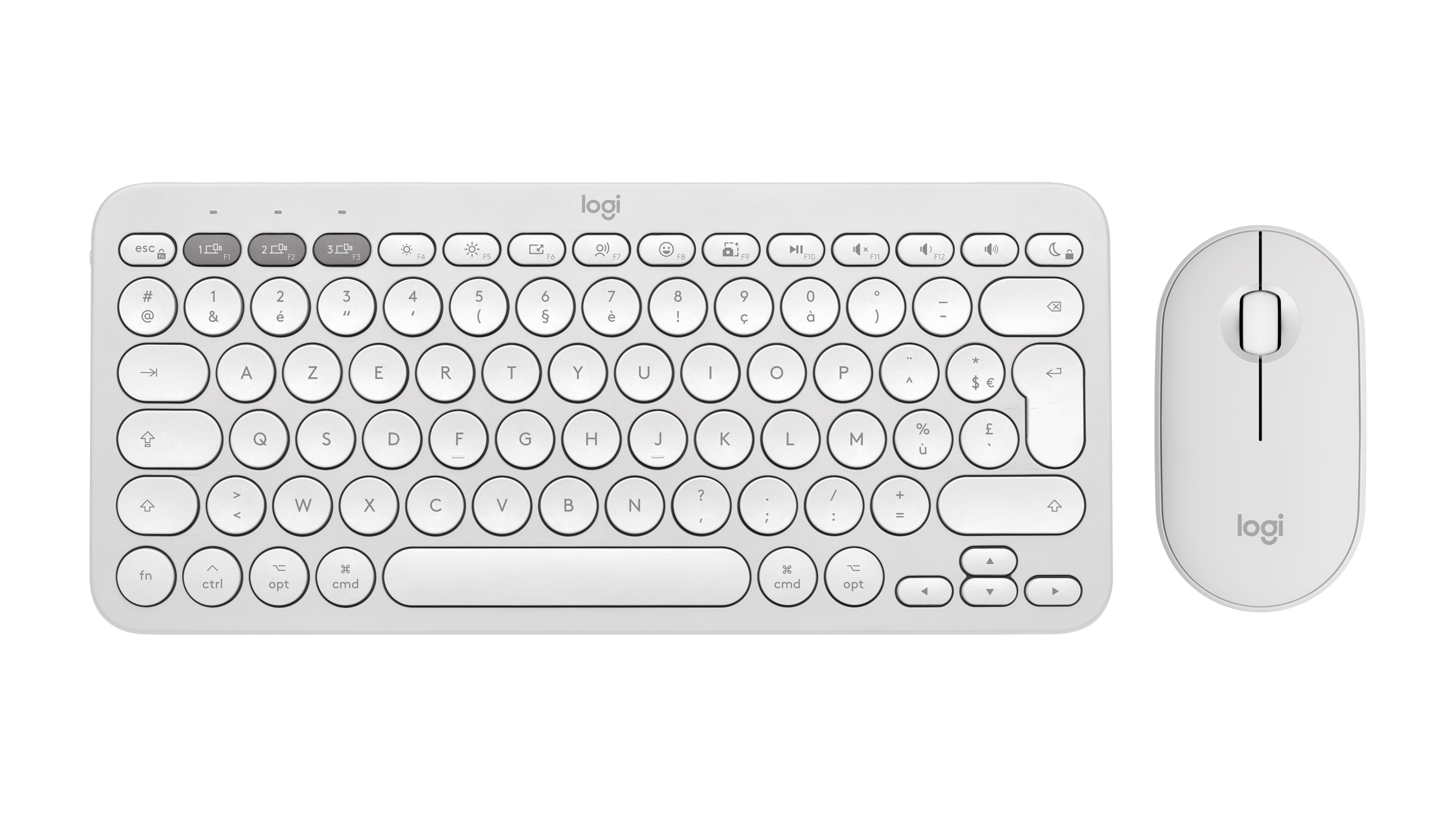 Logitech 920-012240 Pebble 2 Combo - Blanco tonal QWERTY 920-012240