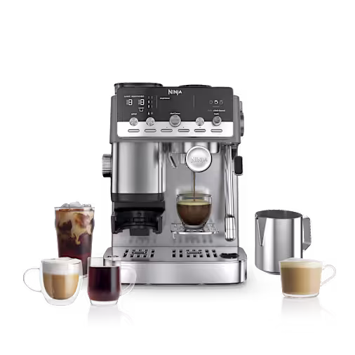 Cafetera expresso Ninja Luxe Café Mini Plus, 2 funciones en Plateado | ES352EU | de SharkNinja