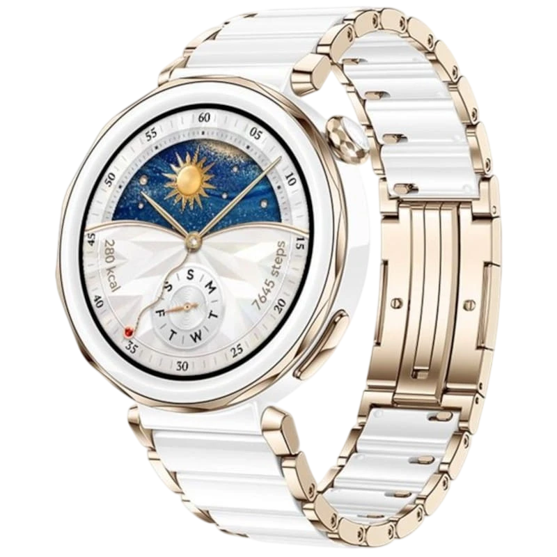 Huawei Watch GT5 Pro 42 mm Correa Cerámica Blanco 1,32 pulgadas AMOLED GPS 14 días +100 deportes 5ATM IP69K