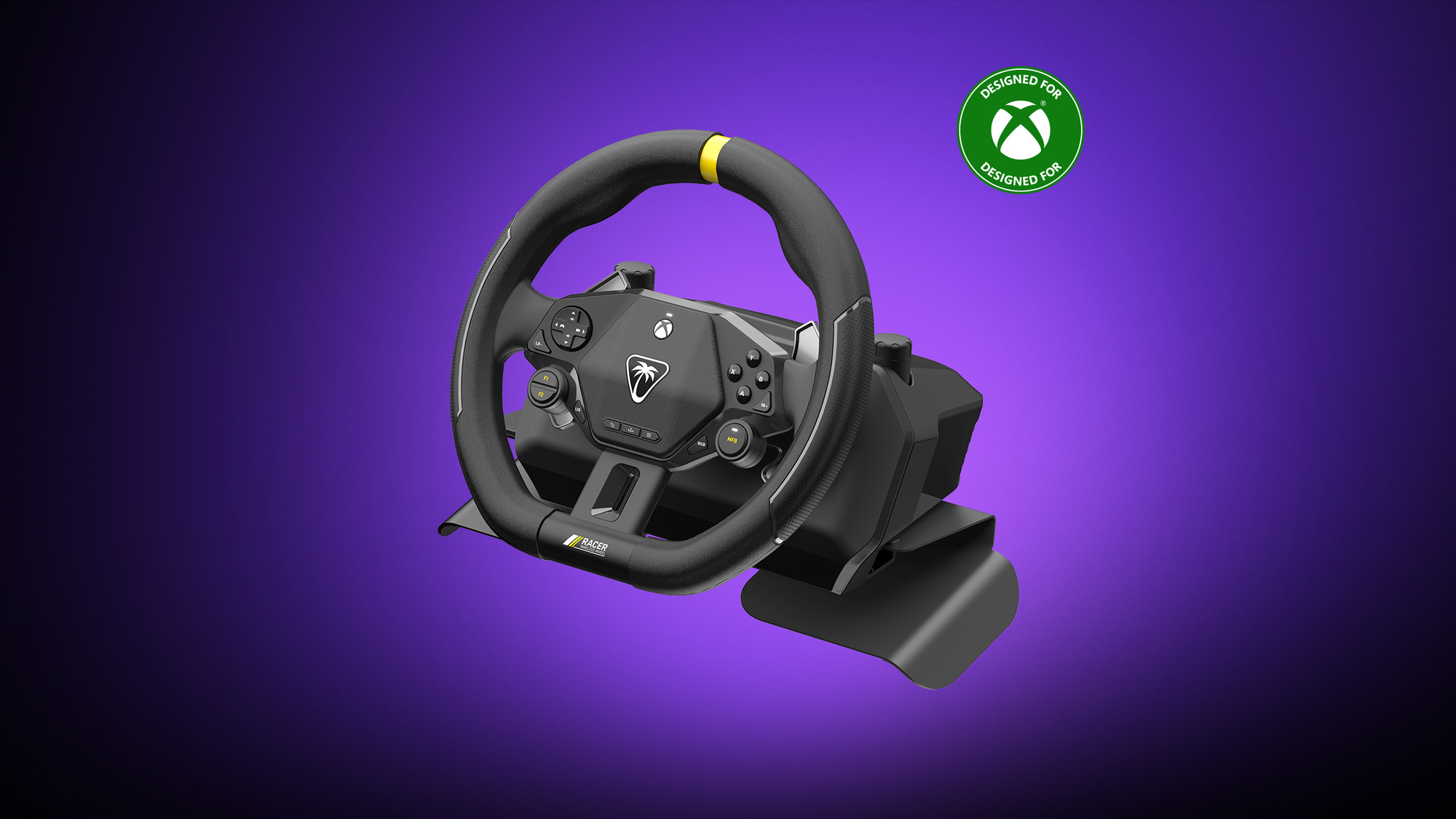 Volante - Turtle Beach Racer Wireless Wheel, Para Xbox Series, Conexión inalámbrica 2.4 GHz, 30h Autonomía, Negro