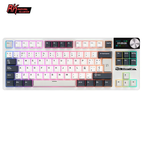 Royal Kludge RKS85 ISO-ES RGB Hot-Swappable Switch Beige Wireless White Night