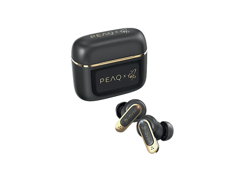 Auriculares True Wireless - PEAQ PTW-5000-RW, 32h Autonomía, Cancelación de Ruido, Bluetooth, Negro