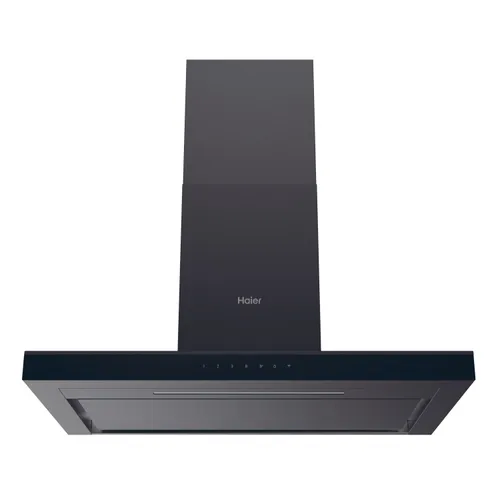 Campana decorativa - Haier HATS9CBS4BWIFI, 5 velocidades, 701 m3/h, Iluminación LED, 90 cm, Negra