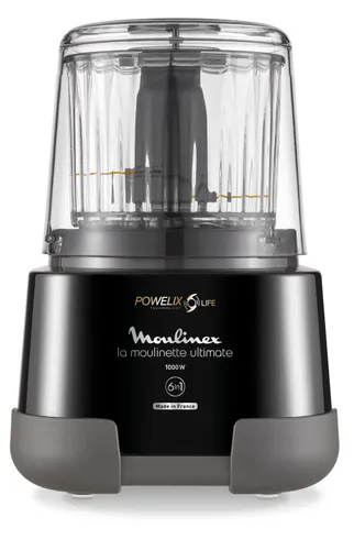 Moulinex Moulinette Ultimate 1-2-3, Picadora, 1000 W, Tecnología Powelix Life, Negra