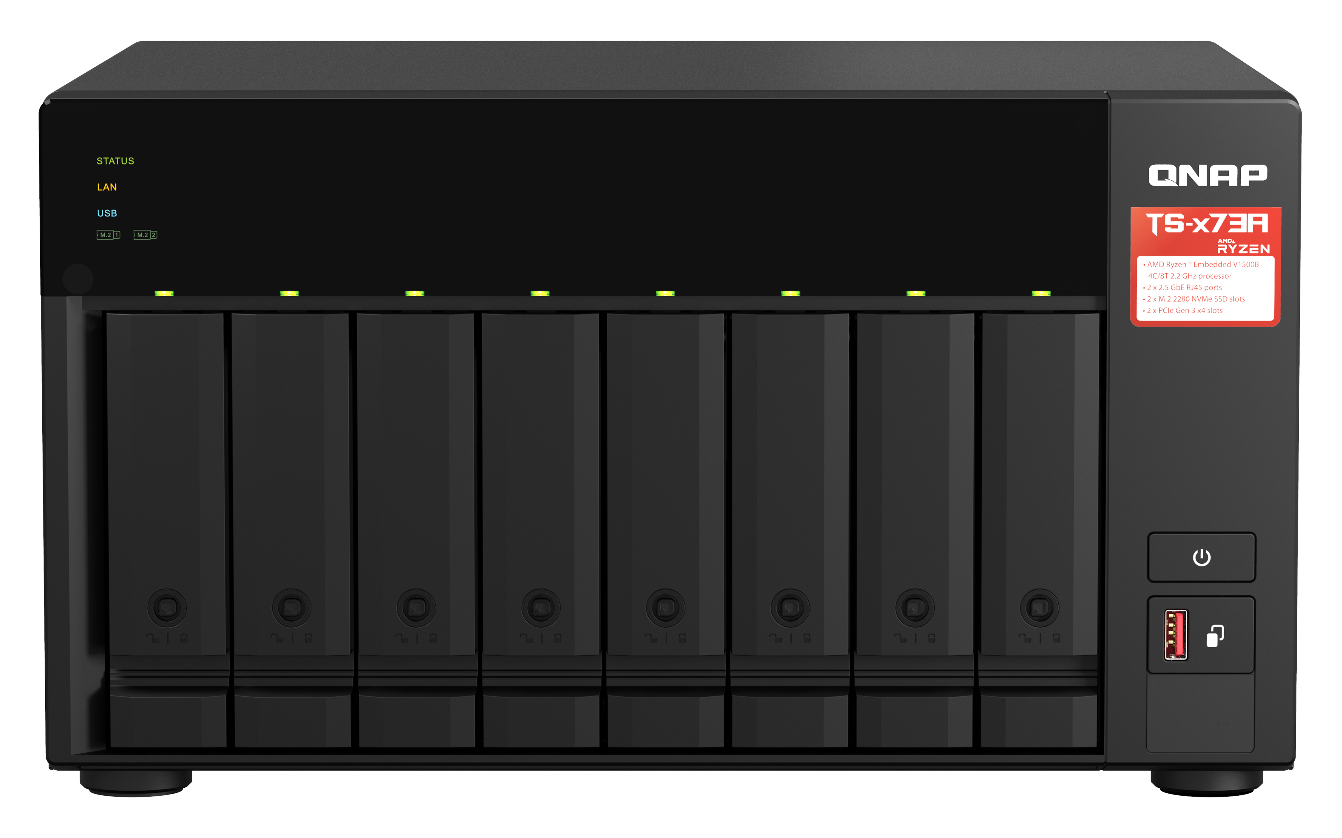 QNAP TS-873A NAS Torre Ethernet Negro V1500B TS-873A-8G