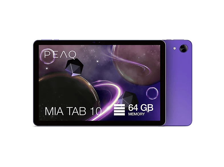 Tablet - PEAQ MIA TAB 10, 10.1" HD, 4GB RAM, 64GB, Allwinner A523, Android 15, IPS Incell, Morado
