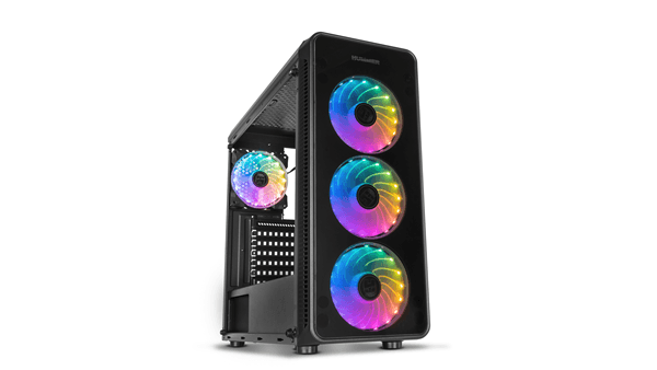 CAJA SEMITORRE NOX HUMMER TGM RAINBOW NEGRA CRISTAL TEMPLADO S/F USB 3.0 RGB