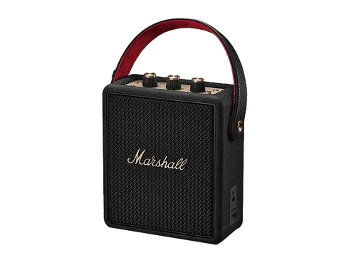 Altavoz inalámbrico - Marshall Stockwell III, Sonido True Stereophonic de 360°, Resistente al polvo y agua, 40h autonomía, Black & Brass
