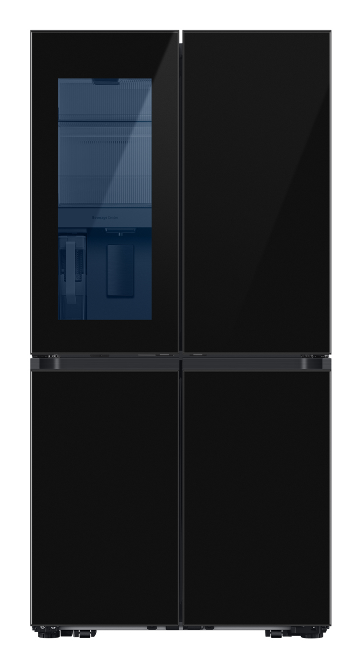 Frigorífico americano - Samsung BESPOKE RF65DB970E22EF, Triple Cooling, 185.3 cm, 645 l, Dispensador agua, Negro