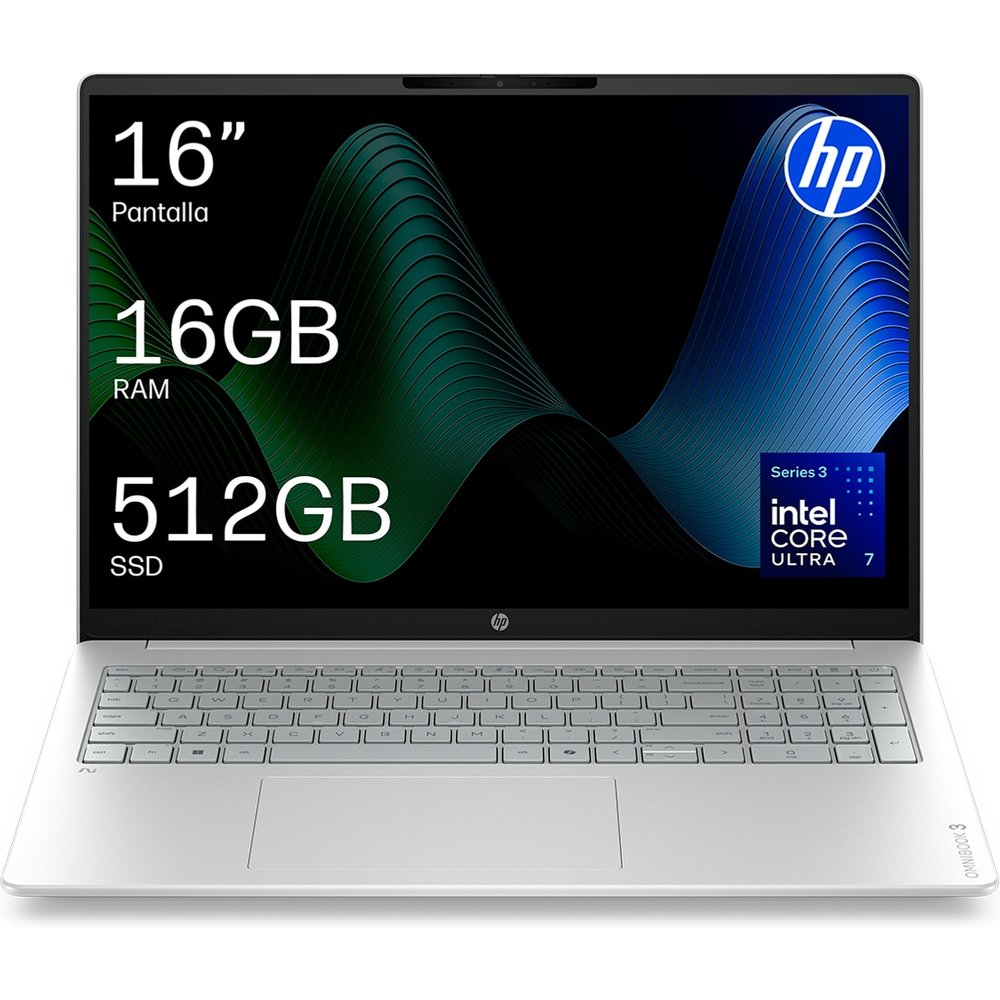 HP - Portátil HP OmniBook 3 16-bs0002nsx, Copilot+ PC, Intel Core Ultra 7 355, 16GB, 512GB SSD, 16", W11.