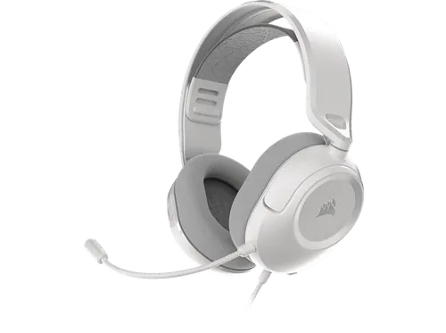 Auriculares gaming - Corsair HS35 V3, Con cable, Transductores de neodimio 50 mm, Multiplataformas, Blanco