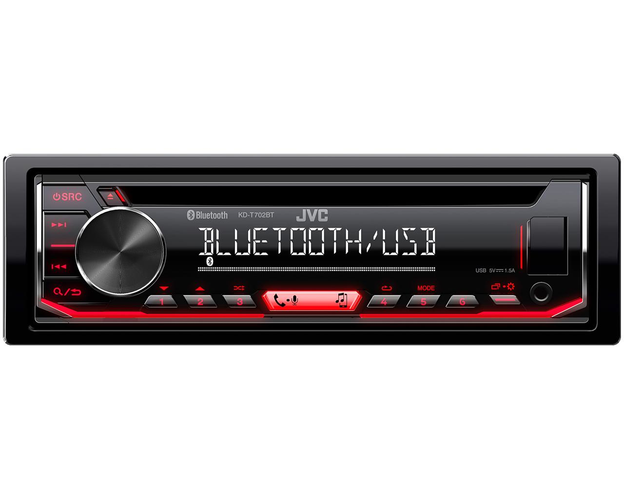 Autorradio JVC Negro 1 DIN Bluetooth KD-T702BT