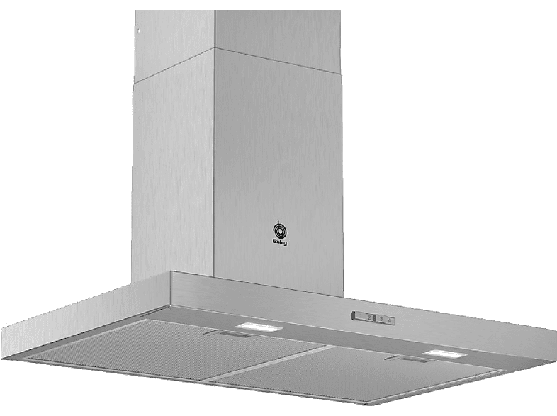 Campana decorativa - Balay 3BC076MX, Decorativa, 590 m3/h, 3 velocidades, 75 cm, Inox