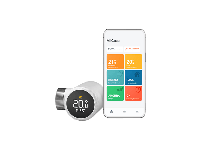 Válvula termostática - Cabezal Termostático Inteligente X Tado, Compatible con Alexa, Google Assistant y Apple Home, Blanco