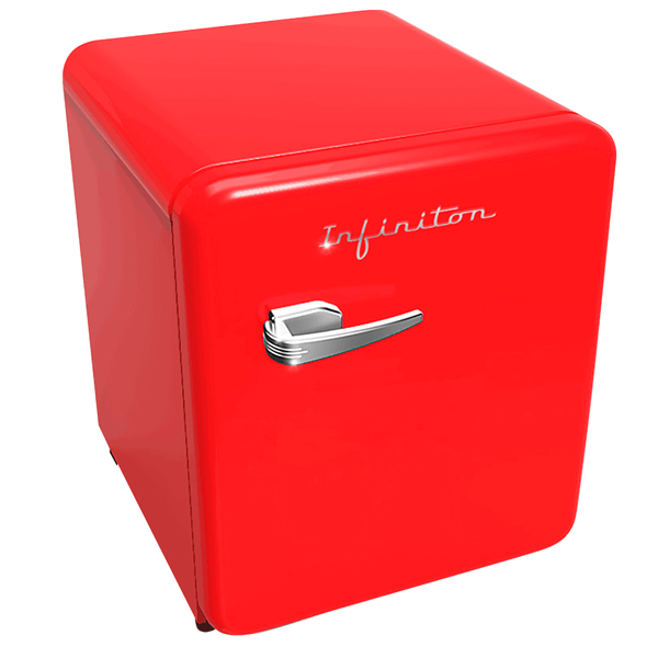 FRIGORIFICO UNA PUERTA INFINITON CL-V48 F ALTO 49,3 CM ANCHO 45 CM ROJO