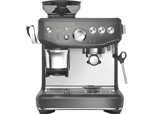 Cafetera express - Sage The Barista Express Impress SES876BST4EEU1, 9 bar, 1850 W, 2 Tazas, Impress™ Puck, Acero inoxidable negro