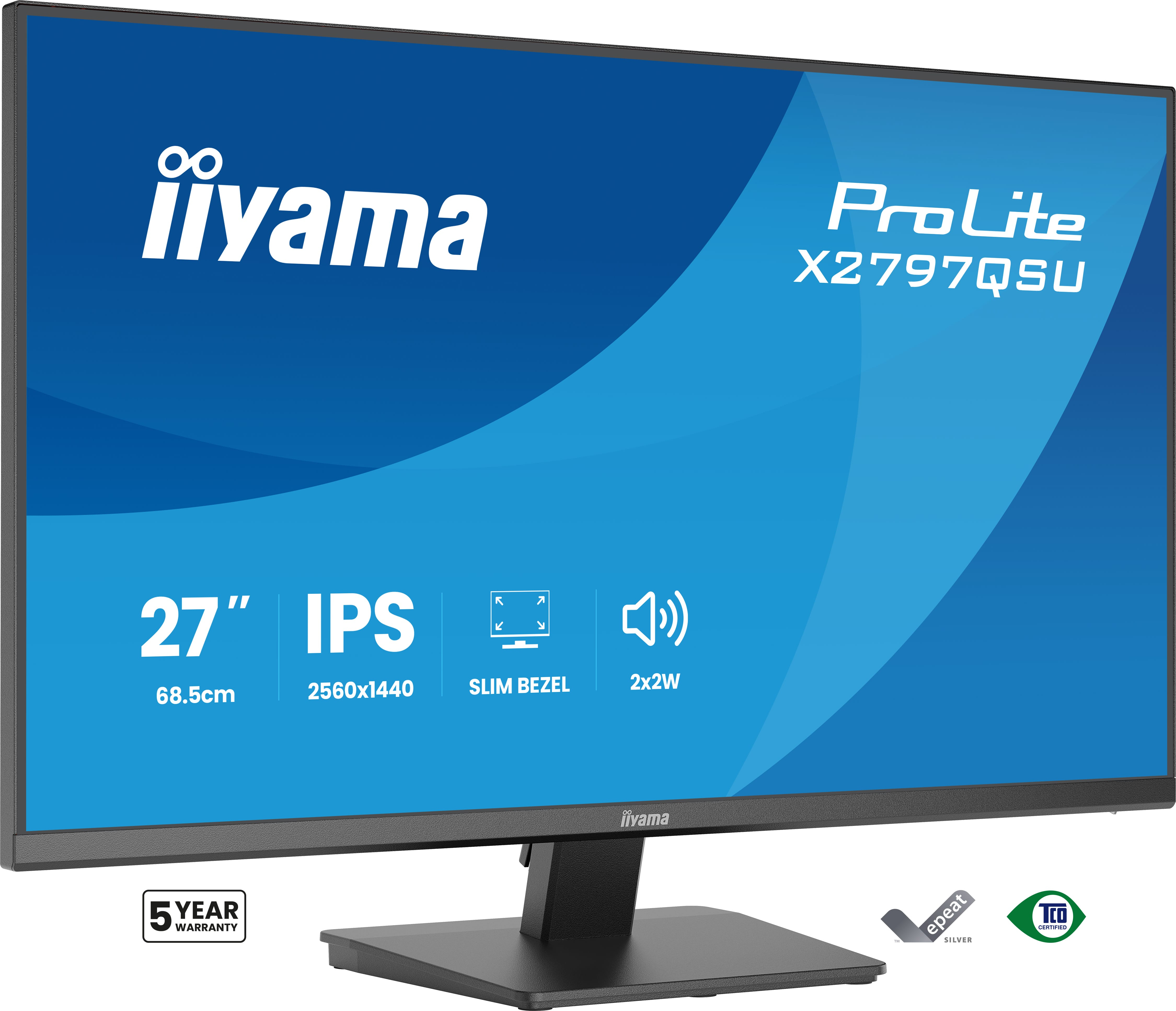 iiyama X2797QSU-B1 Monitor ProLite 27" IPS QHD 75Hz 350cd X2797QSU-B1