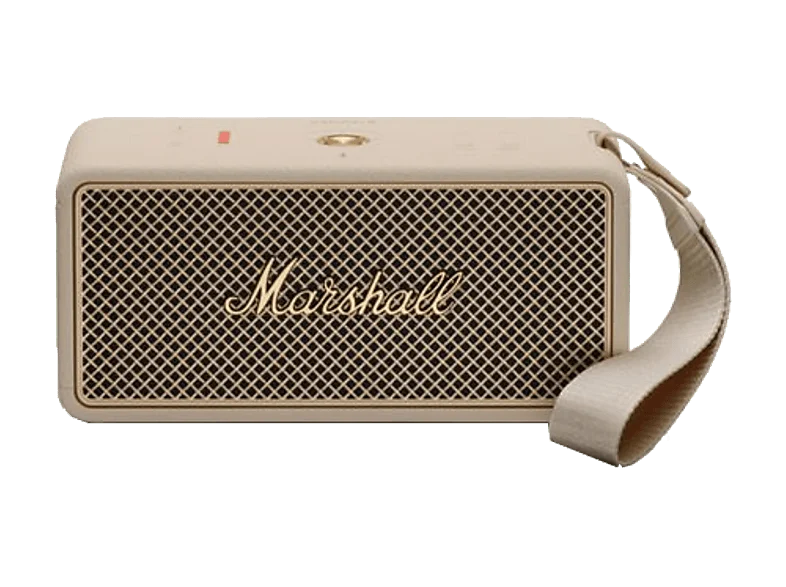 Altavoz inalámbrico - Marshall Middleton II, Bluetooth, 30 h Autonomía, Micrófono integrado, IP67, Crema
