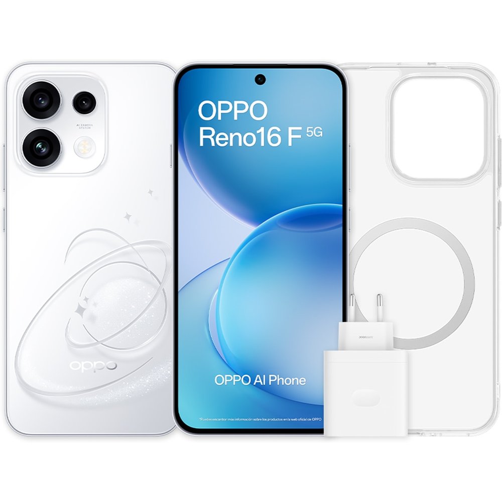 Oppo - Móvil Oppo Reno 16F 6,57" Dimensity 7300 + Funda + Cargador 45W.