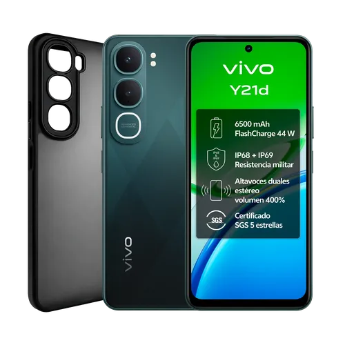 vivo Y21d, Jade Verde, 128GB, 4GB RAM, 6.68" LCD, Unisoc UMS9230, 6500 mAh