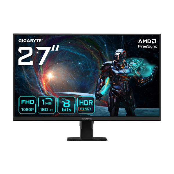 MONITOR GIGABYTE 27" GS27FA,SS IPS,1920X1080 (FHD),1MS,1000:1,180HZ,2HDMI+1DP,NEGRO
