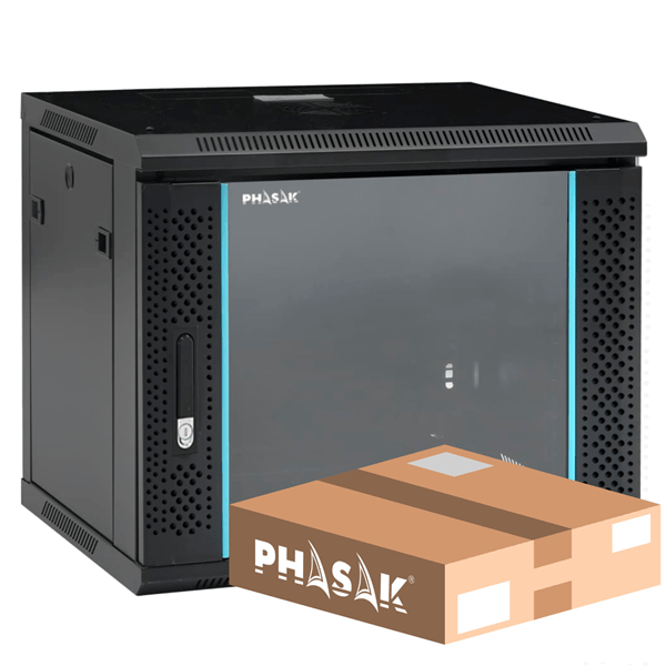 PHASAK Mural Rack PHASAK Pro 19" 9U Desmontado - Envio Flat Pack - PHO 2109D Negro