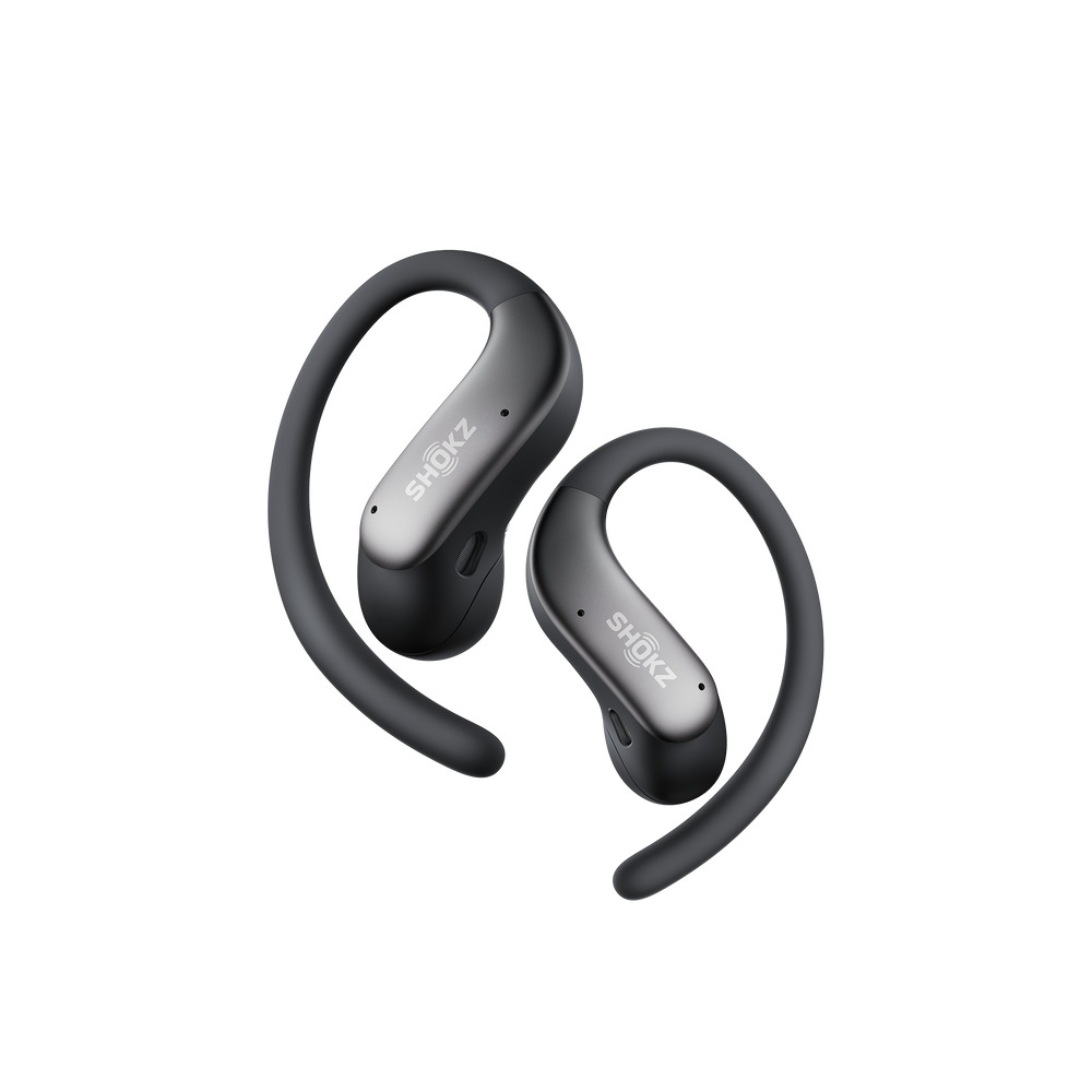 Auriculares True Wireless - Shokz OpenFit Air 2, 36 h Autonomía, IP55, 4 micrófonos con cancelación de ruido, Negro